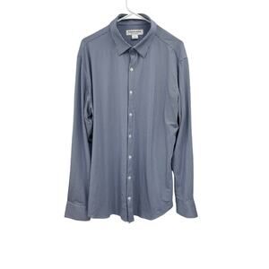 Mizzen + Main Spinnaker Button Down Shirt Micro Check Blue White Size Large